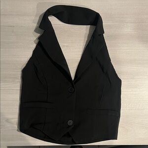 Black Halter Vest